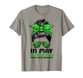 May We Wear Green Messy Bun Mental T-Shirt - Novelty Apparel Men Women - T-Shirt, Sweatshirt, Hoodie