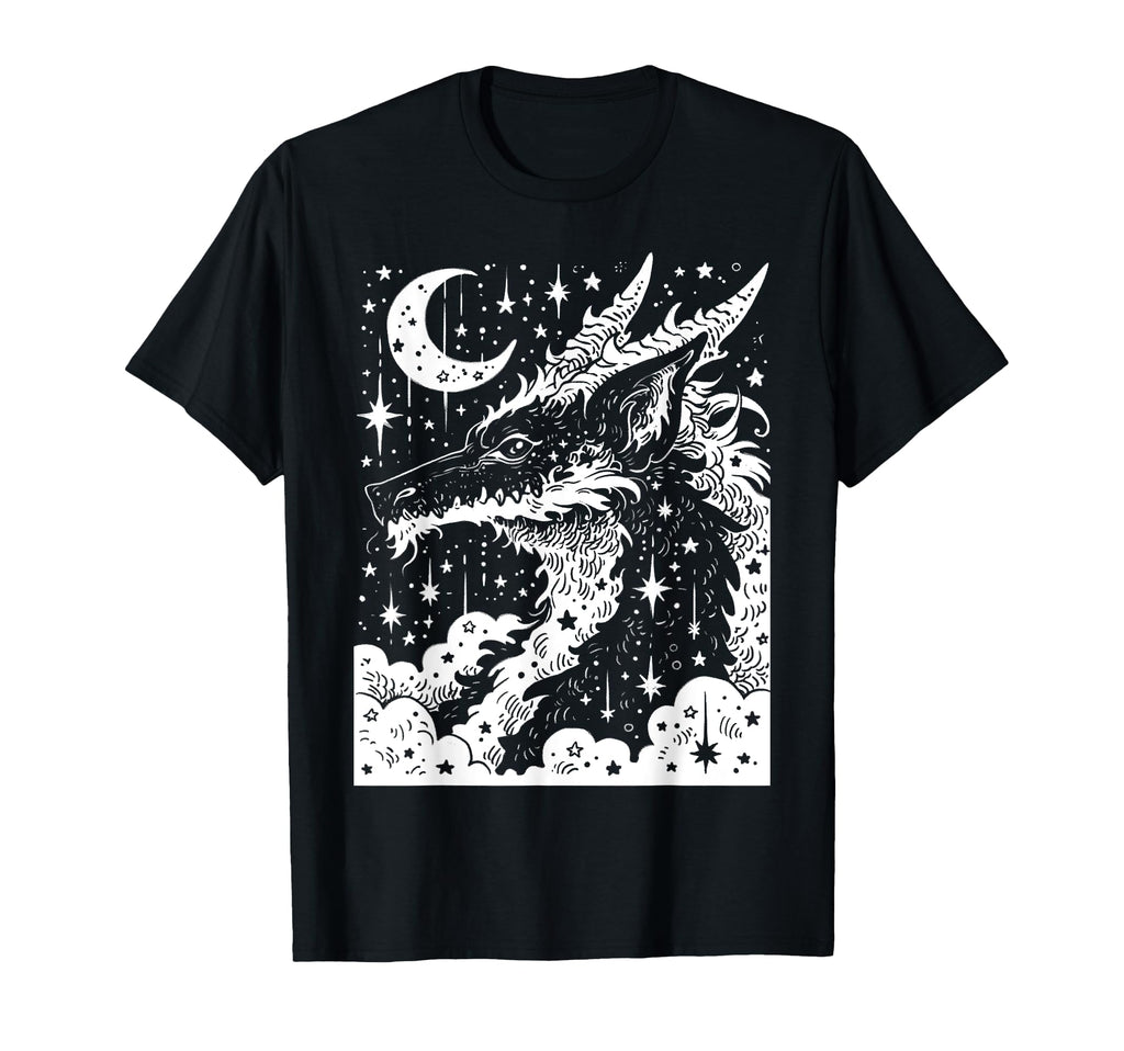 Dark Academia Fantasy Dragon Book T-Shirt - Unique Graphic for Adults - T-Shirt, Sweatshirt, Hoodie