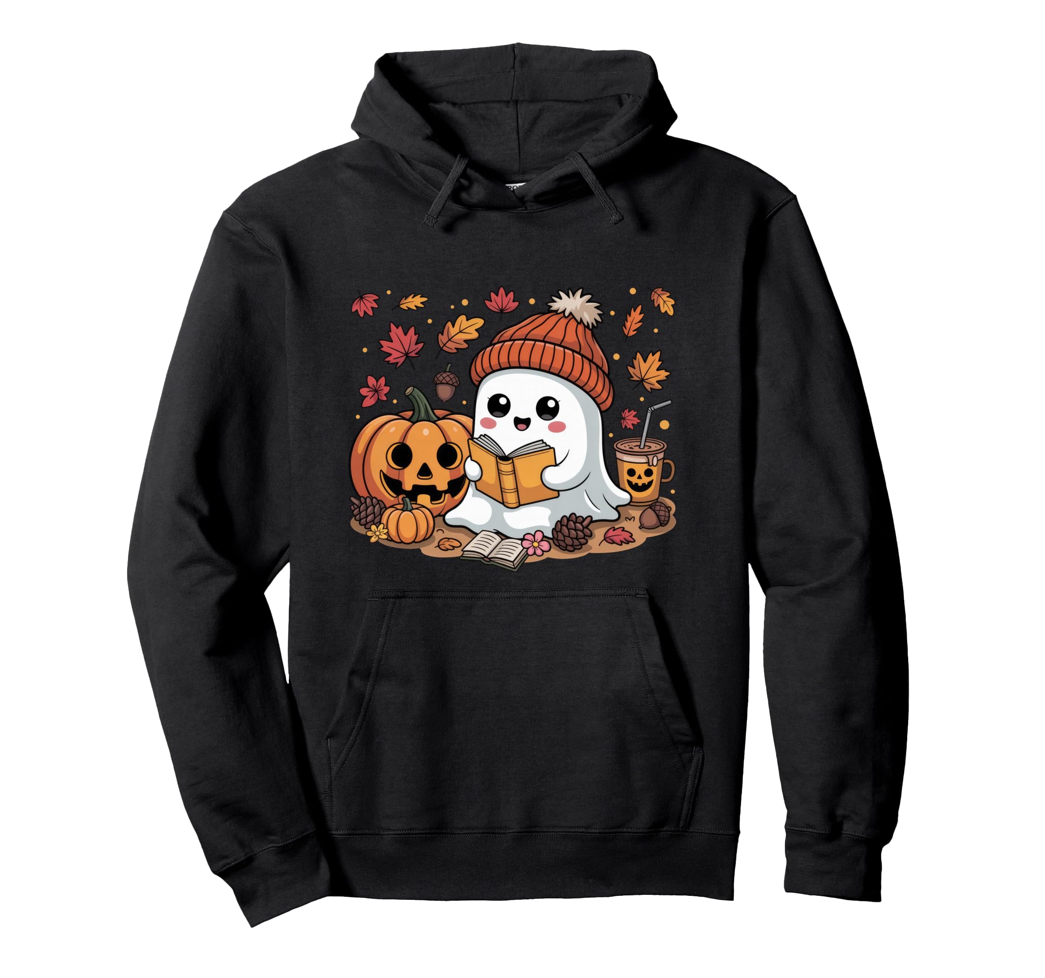 Ghost Reading Book Lovers Hoodie - Casual Everyday Wear Men Women - T-Shirt, Sweatshirt, Hoodie