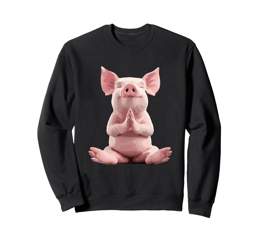Pig Meditation Blissful Serenity Art Sweatshirt - Trendy Graphic Unisex - T-Shirt, Sweatshirt, Hoodie