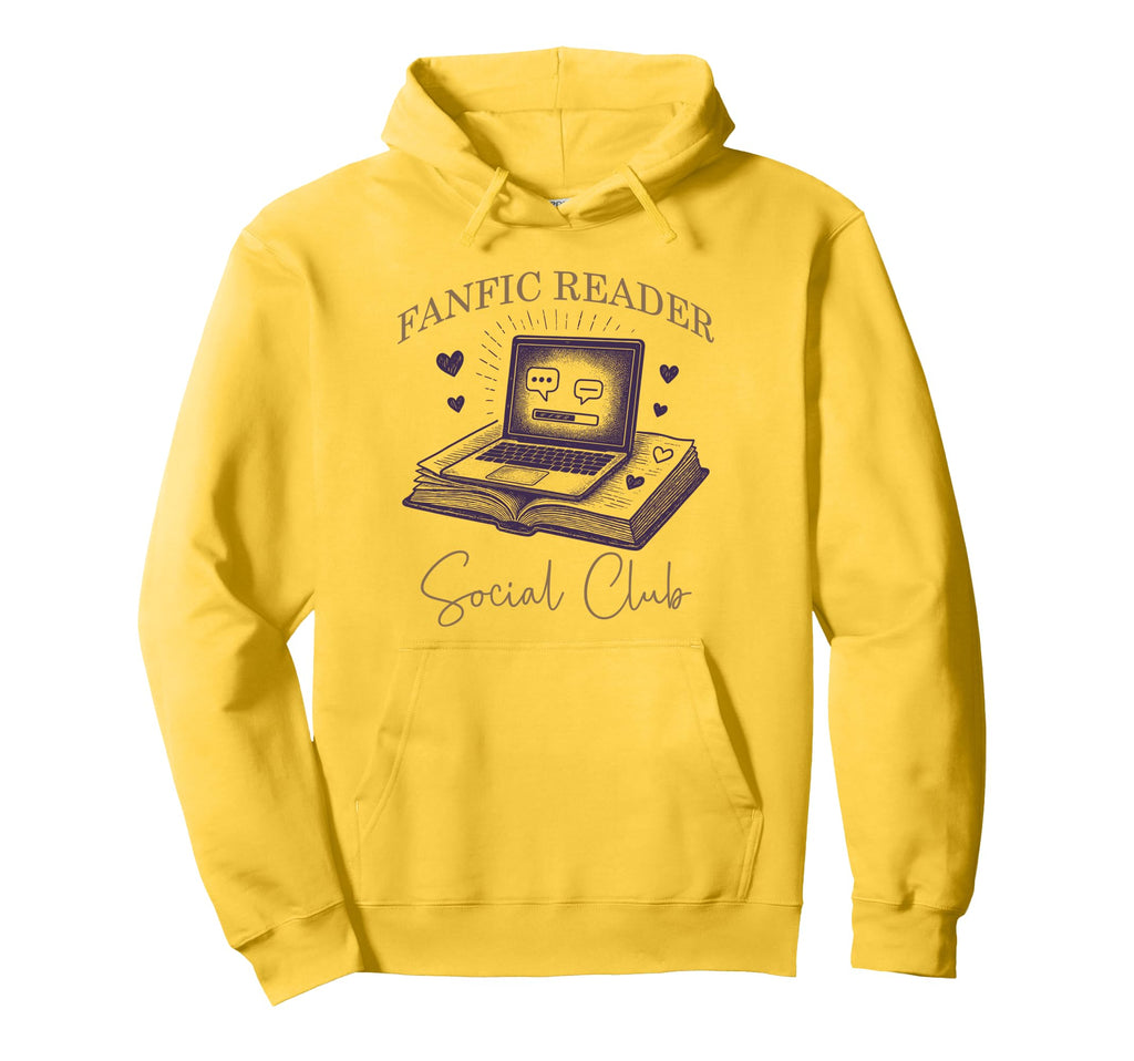 Fanfic Social Club Book Reader Funny Bookish Hoodie - Graphic Print Unisex - T-Shirt, Sweatshirt, Hoodie