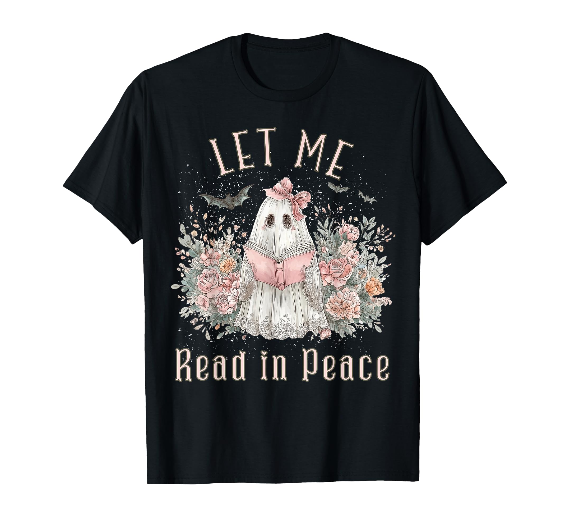 Ghost Book Lover Let Me Read Peace T-Shirt - Streetwear Style Unisex - T-Shirt, Sweatshirt, Hoodie