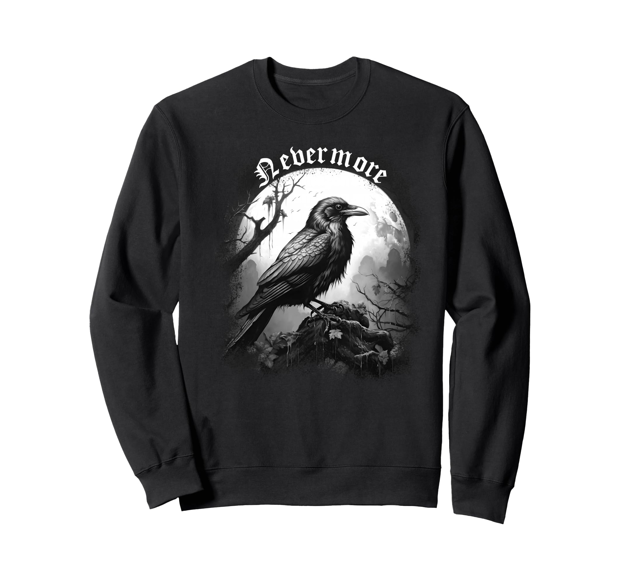 Nevermore Quoth Raven Poem Edgar Sweatshirt - Graphic Print for Adults - T-Shirt, Sweatshirt, Hoodie