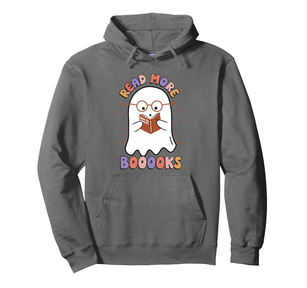 Ghost Reading Book Lovers Halloween Hoodie - Aesthetic Graphic Unisex - T-Shirt, Sweatshirt, Hoodie