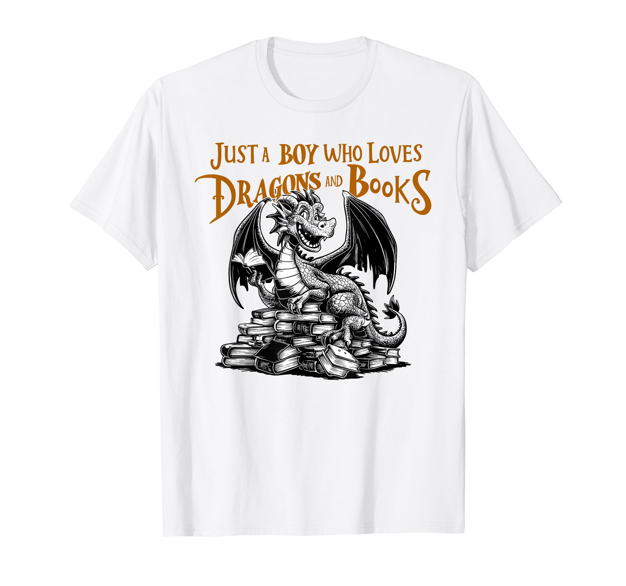 Just Who Loves Dragons And Books T-Shirt - Minimalist Print for Adults - T-Shirt, Sweatshirt, Hoodie