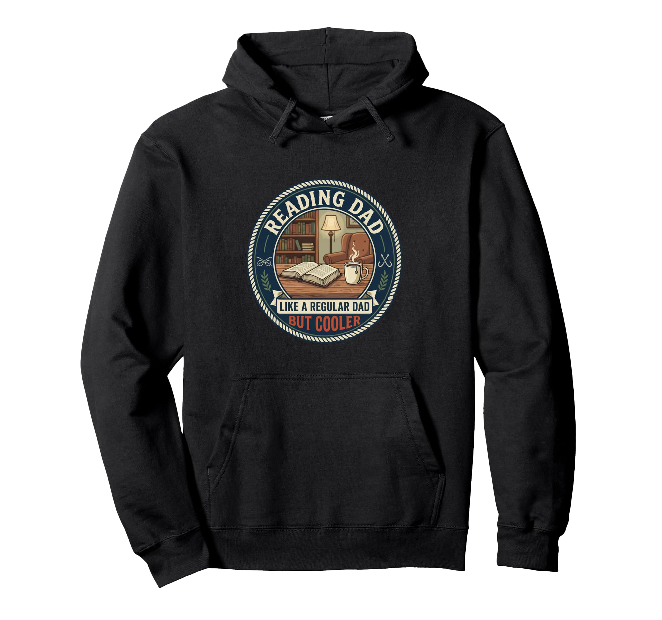 Reading Dad Books Coffee Library Relax Hoodie - Unique Graphic for Adults - T-Shirt, Sweatshirt, Hoodie