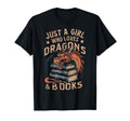 Just Who Loves Dragons Books Dragon And T-Shirt - Minimalist Print Unisex - T-Shirt, Sweatshirt, Hoodie