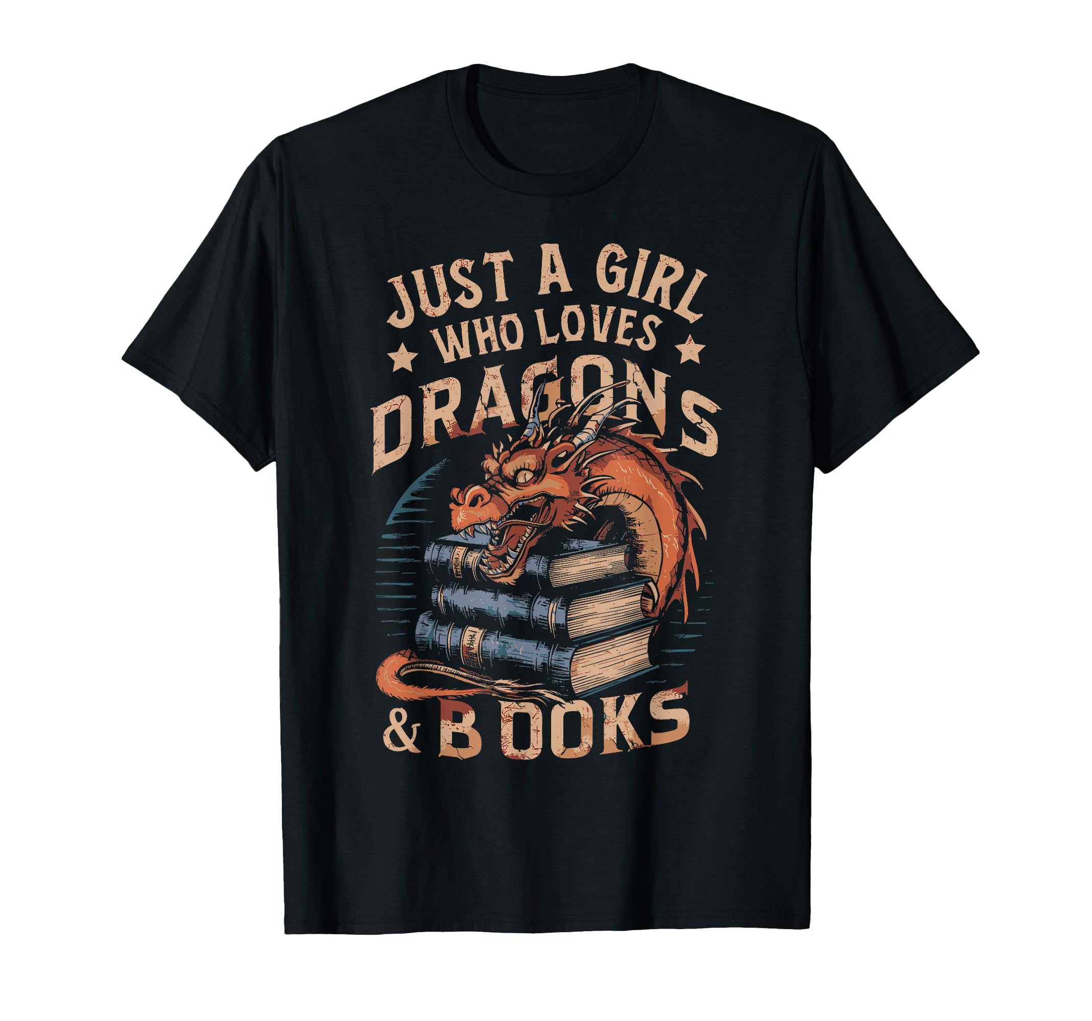 Just Who Loves Dragons Books Dragon And T-Shirt - Minimalist Print Unisex - T-Shirt, Sweatshirt, Hoodie