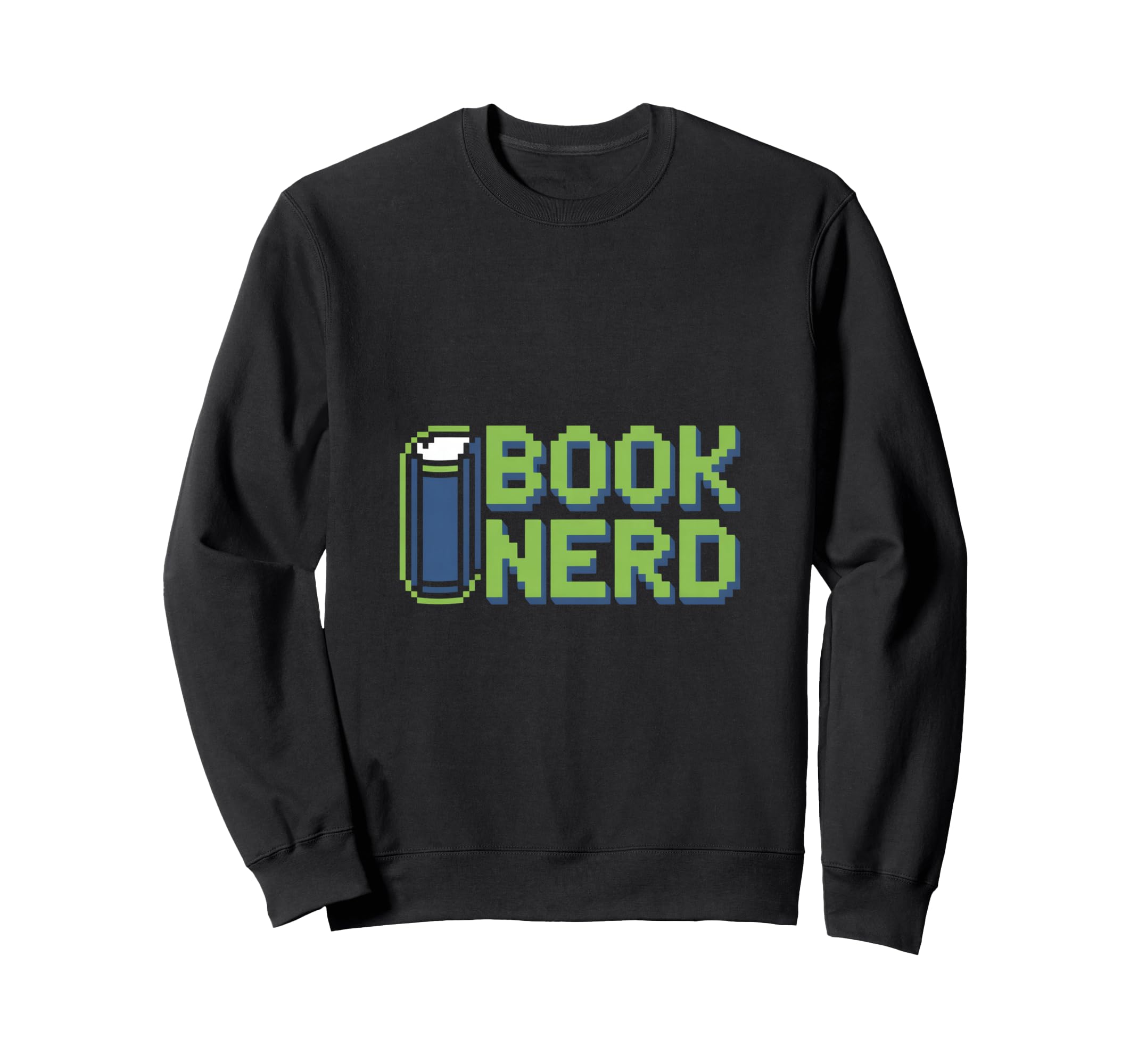 Book Nerd Pixel Reading Bibliophile Sweatshirt - Unique Graphic for Adults - T-Shirt, Sweatshirt, Hoodie