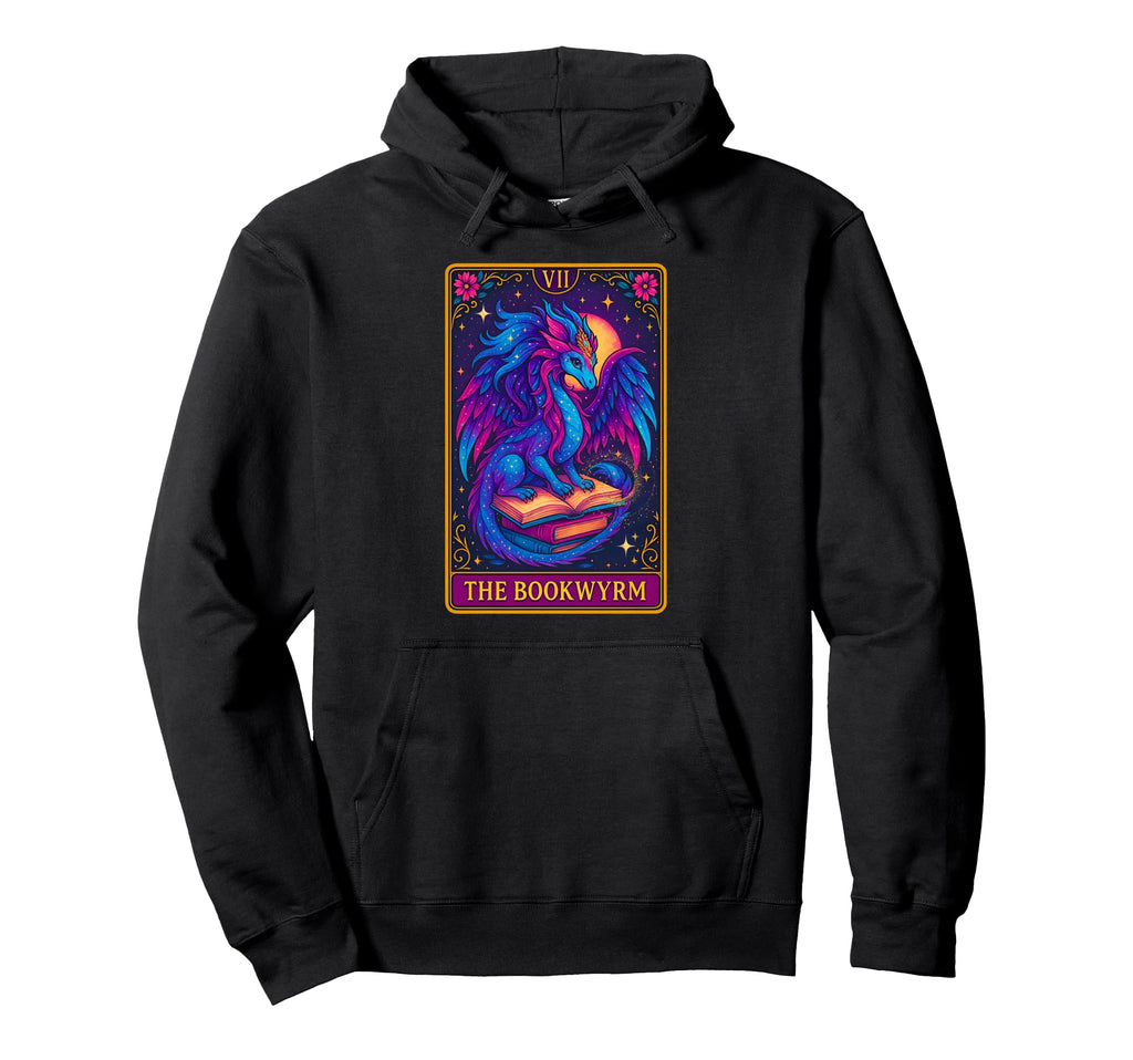 Dragon Tarot Card Bookwyrm Book Lover Hoodie - Novelty Apparel Men Women - T-Shirt, Sweatshirt, Hoodie