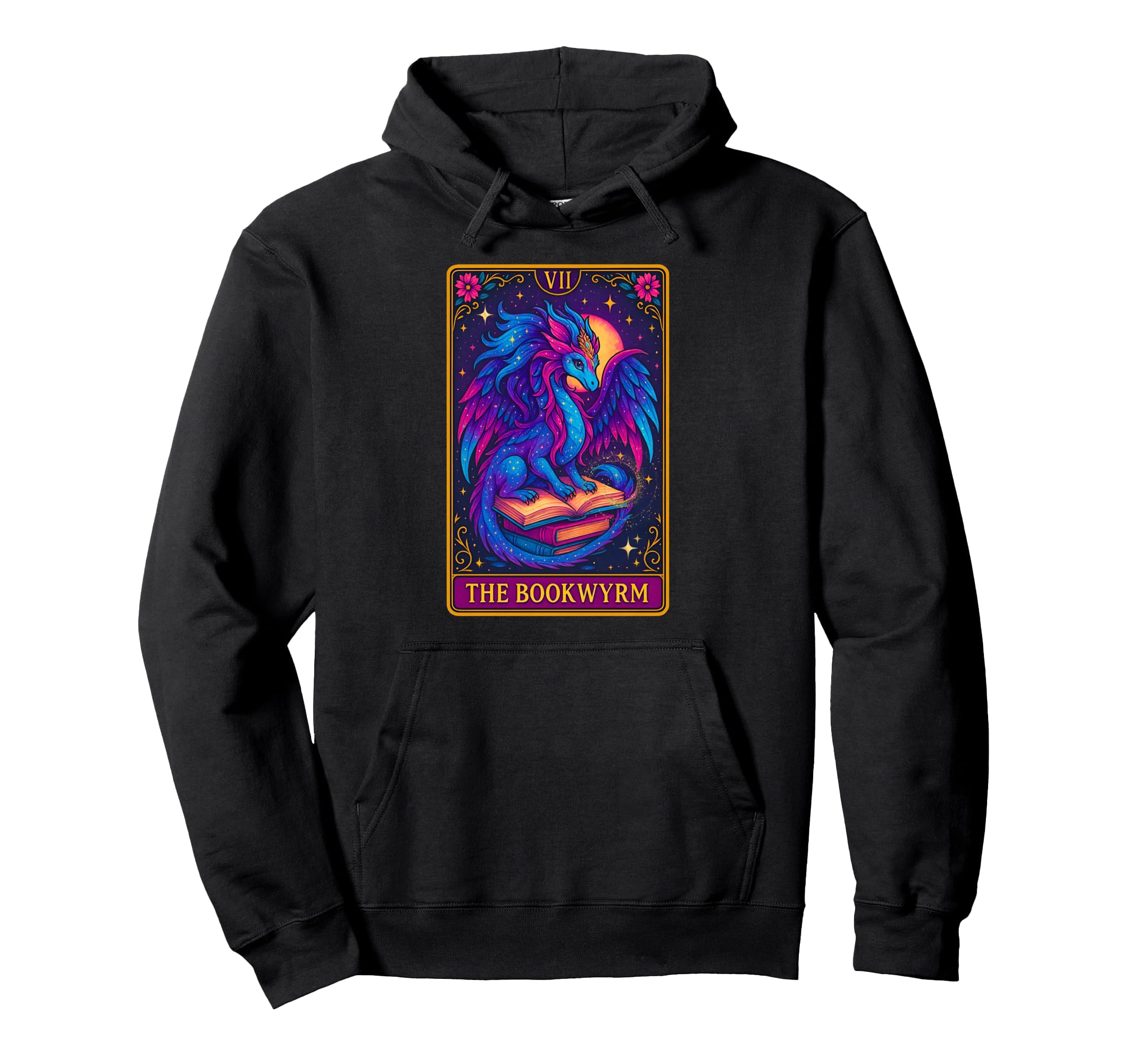 Dragon Tarot Card Bookwyrm Book Lover Hoodie - Novelty Apparel Men Women - T-Shirt, Sweatshirt, Hoodie