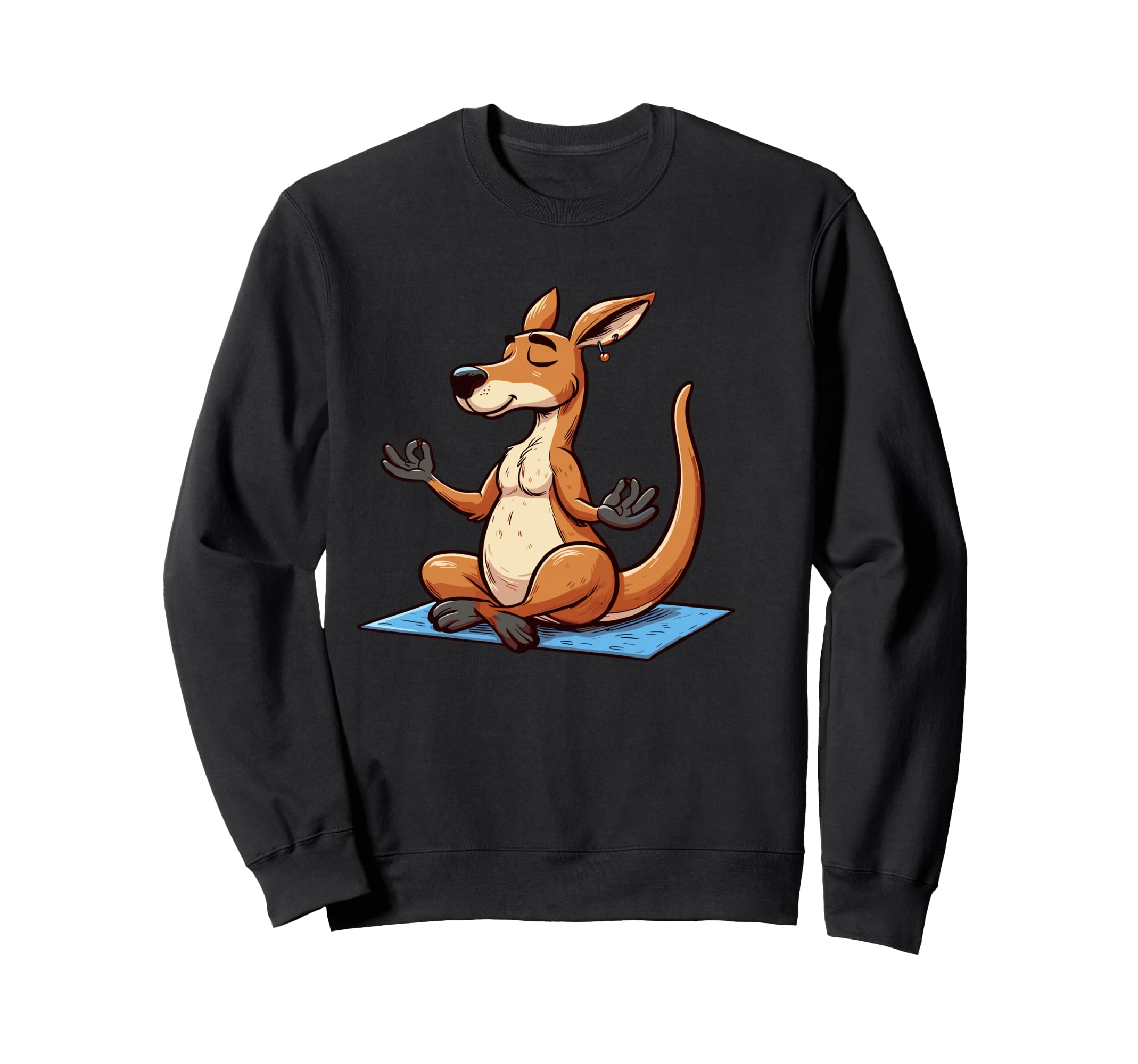 Meditation Kangaroo Yoga Pose Sweatshirt - Minimalist Print for Adults - T-Shirt, Sweatshirt, Hoodie
