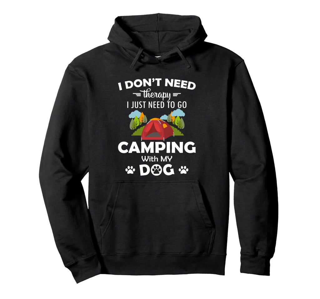Camping Dog Camper Hoodie - Minimalist Print Unisex - T-Shirt, Sweatshirt, Hoodie