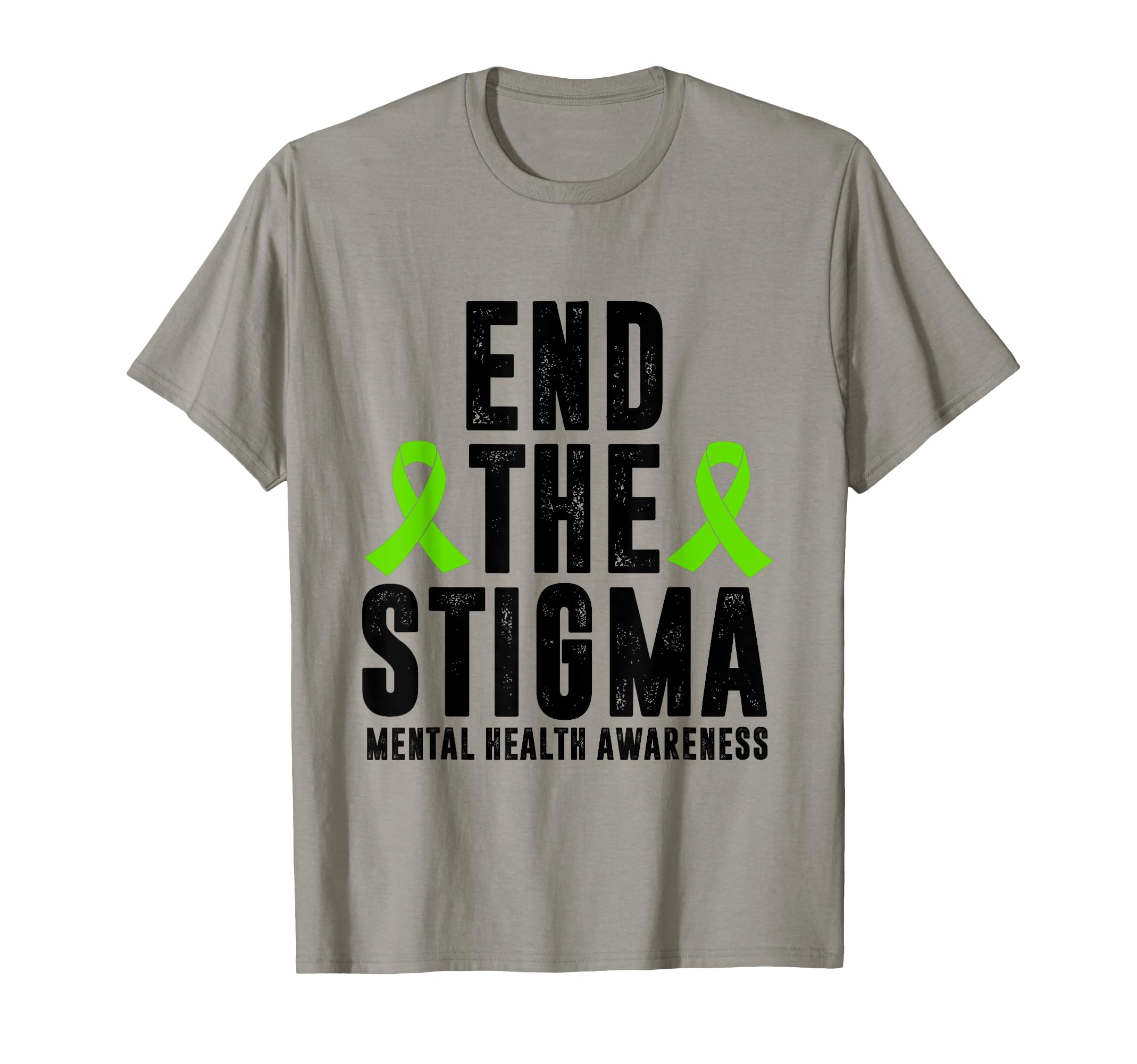 Mental Health Awareness End Stigma Ribbon T-Shirt - Novelty Apparel Unisex - T-Shirt, Sweatshirt, Hoodie