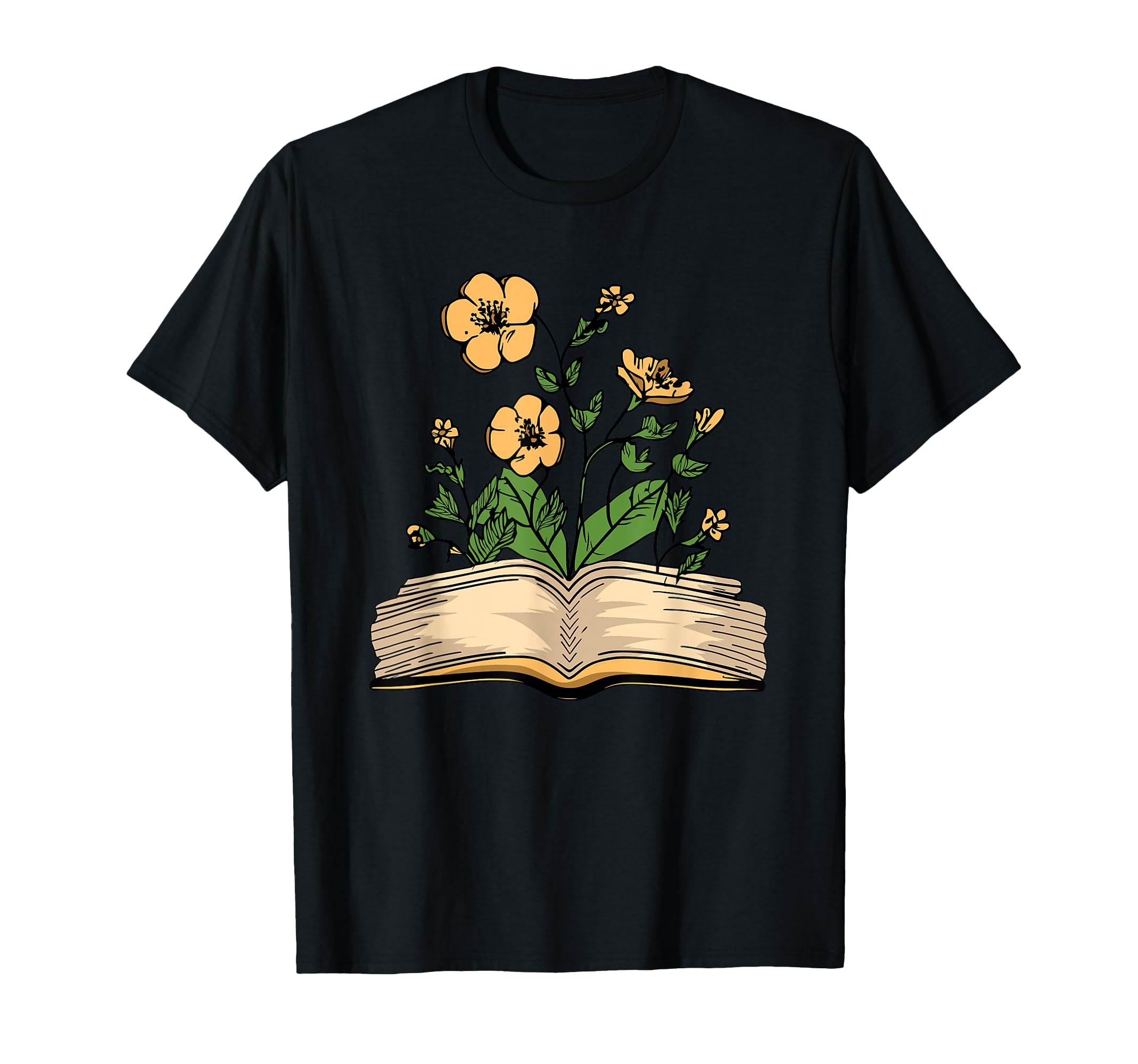 Bookworm Flowers Bibliophile Librarian T-Shirt - Custom Art Print Unisex - T-Shirt, Sweatshirt, Hoodie