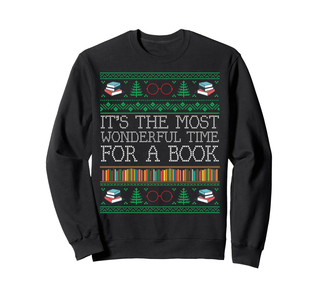 Librarian Books Reading Ugly Sweaters Sweatshirt - Unique Graphic Unisex - T-Shirt, Sweatshirt, Hoodie