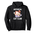 Antisocial Cat Club Introvert Cat Hoodie - Custom Art Print for Adults - T-Shirt, Sweatshirt, Hoodie