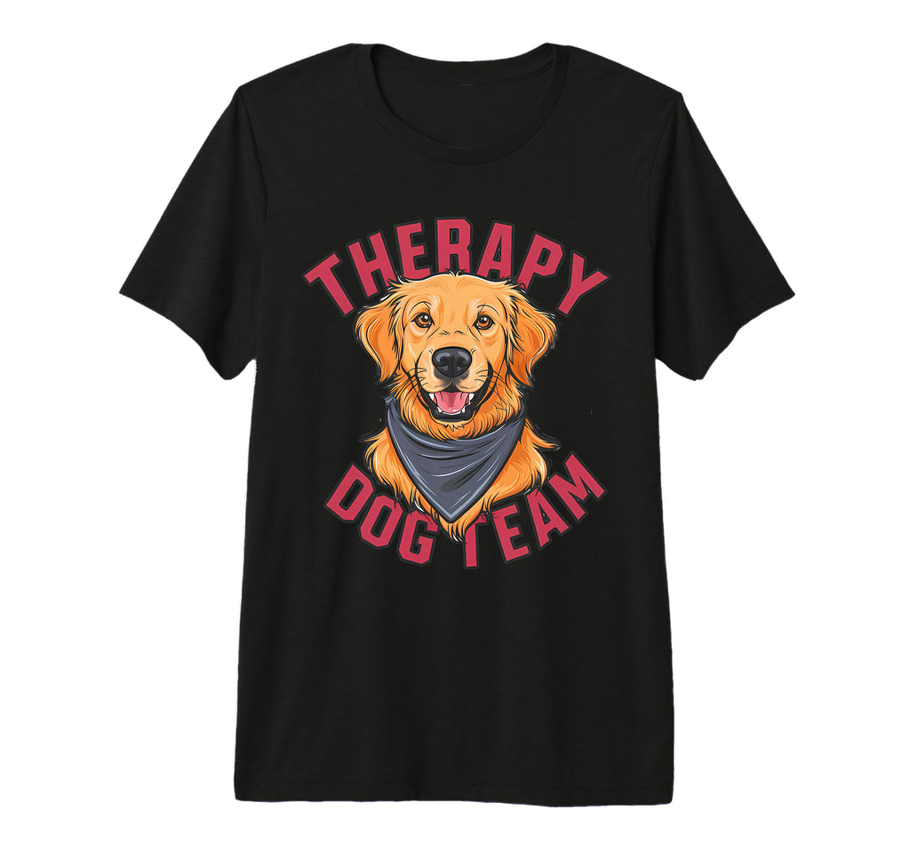 Therapy Dog Team Golden Retriever T-Shirt - Casual Everyday Wear Men Women - T-Shirt, Sweatshirt, Hoodie