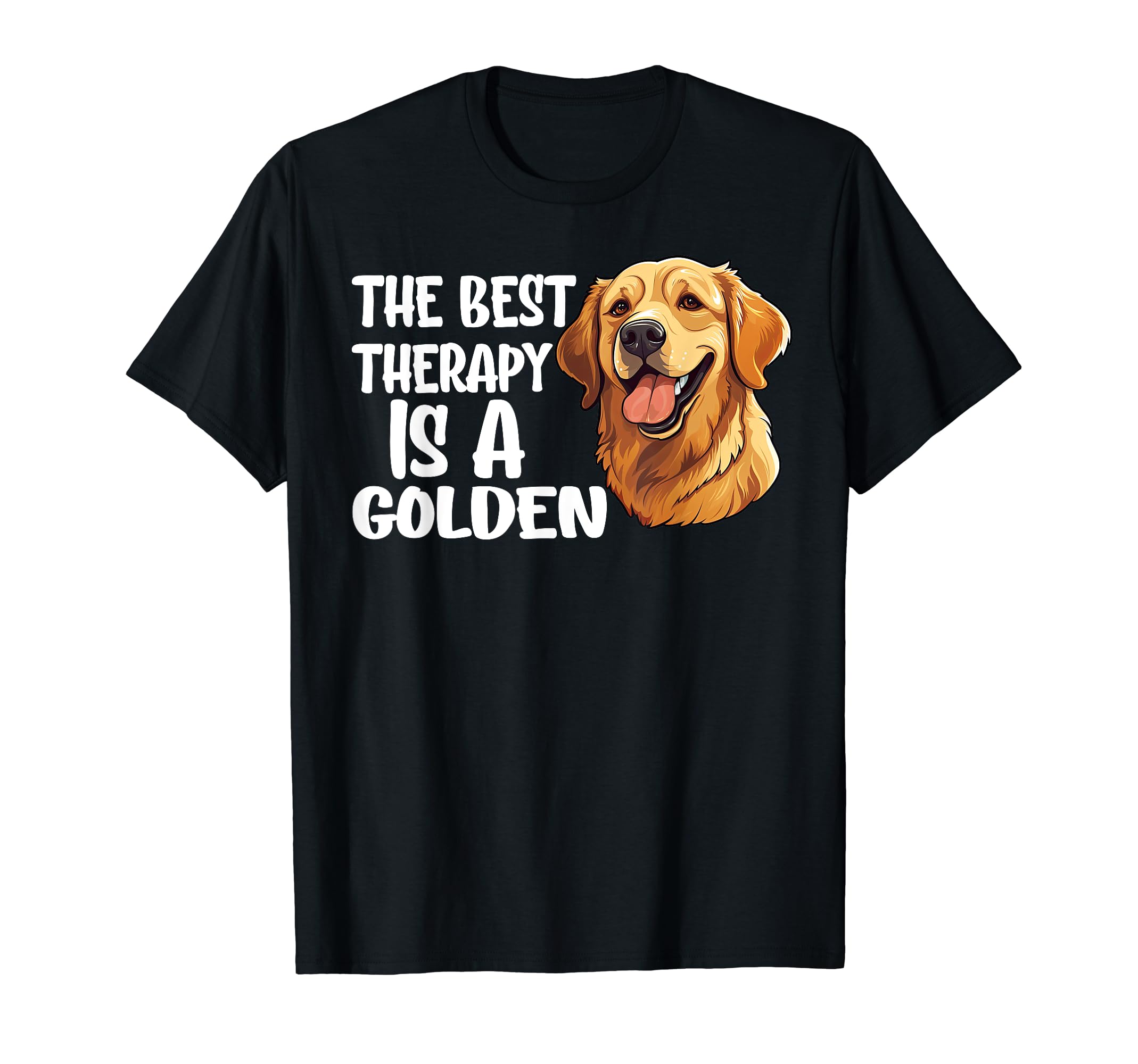 Best Therapy Is Golden Retriever Dog T-Shirt - Minimalist Print Men Women - T-Shirt, Sweatshirt, Hoodie