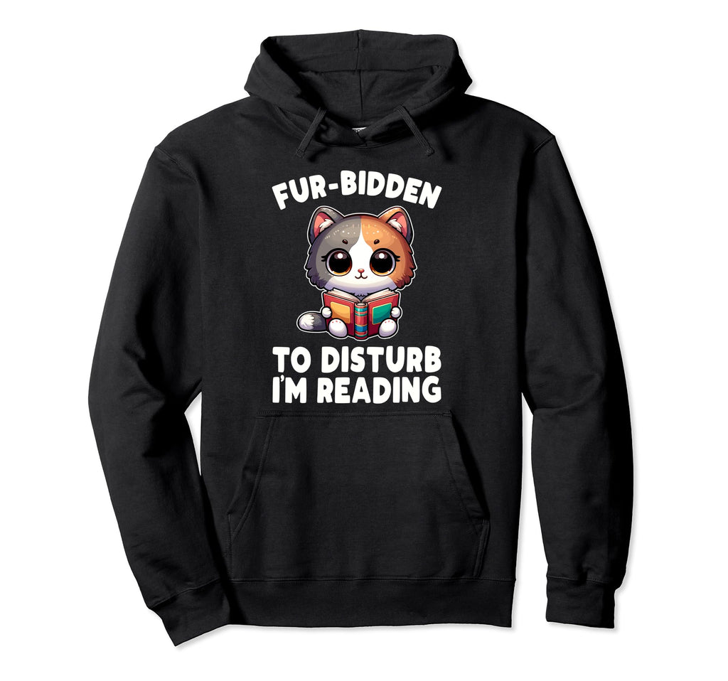 Reading Book Cat Library Reading Teacher Hoodie - Aesthetic Graphic Unisex - T-Shirt, Sweatshirt, Hoodie