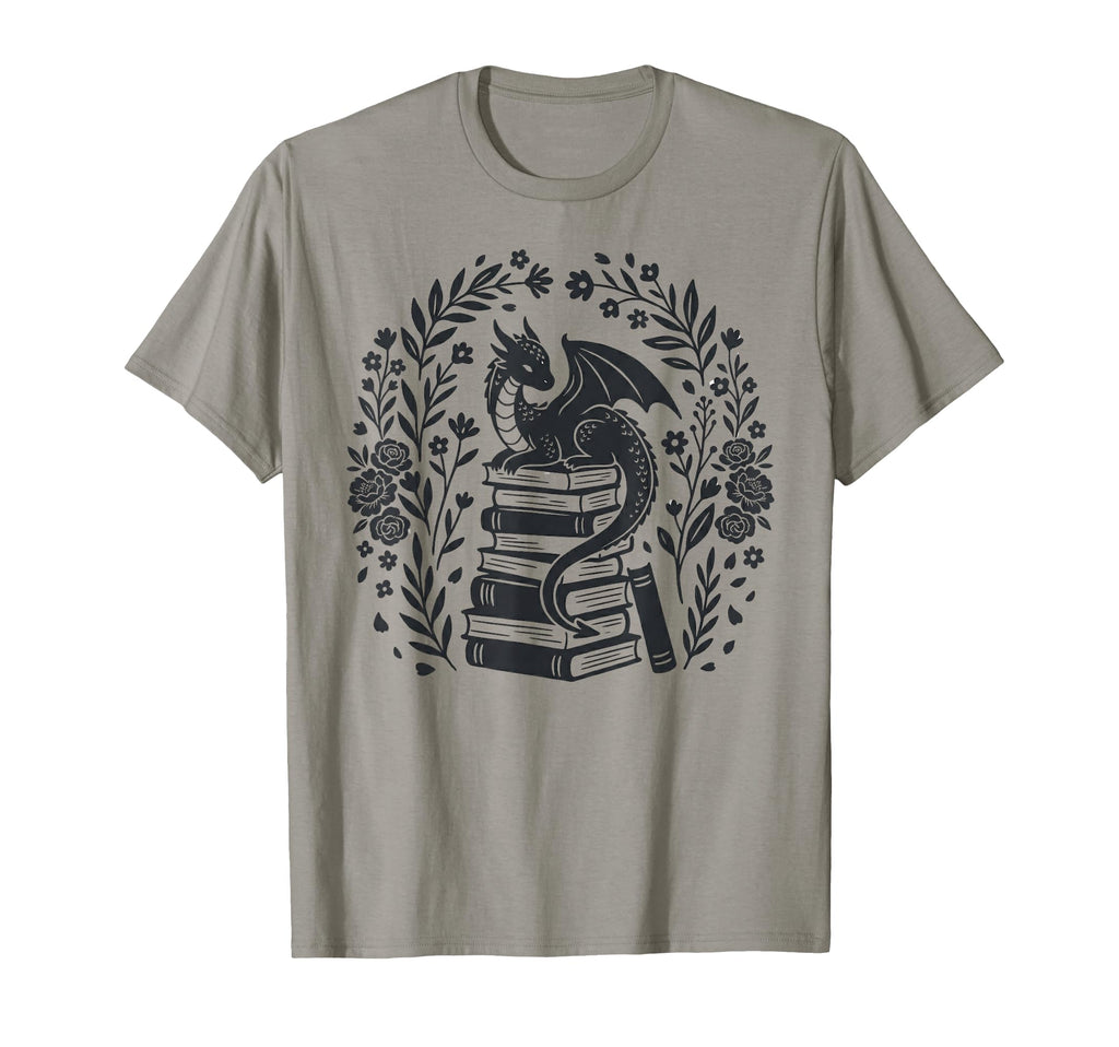 Dragon Sitting Books Book Readers And T-Shirt - Trendy Graphic Unisex - T-Shirt, Sweatshirt, Hoodie