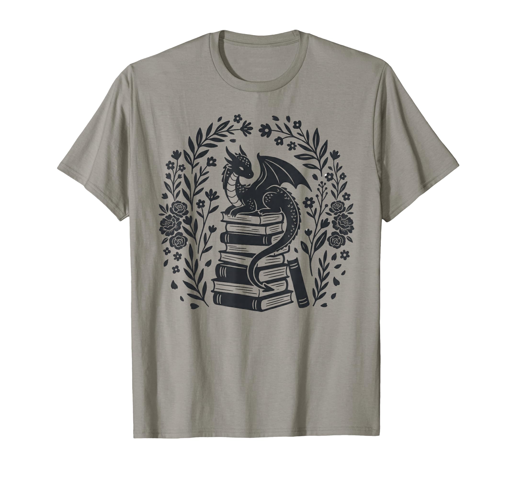 Dragon Sitting Books Book Readers And T-Shirt - Trendy Graphic Unisex - T-Shirt, Sweatshirt, Hoodie