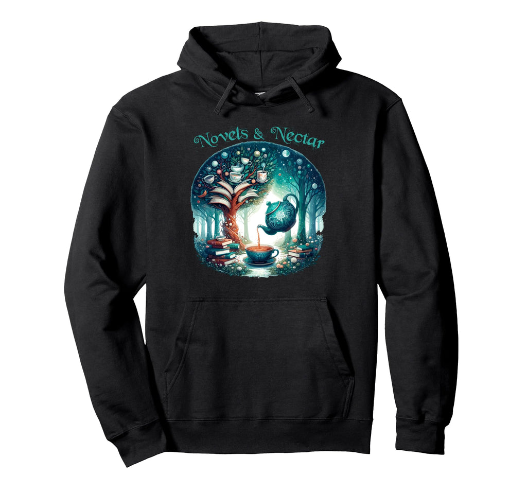 Novel And Nectar Reading Tea Book Hoodie - Novelty Apparel for Adults - T-Shirt, Sweatshirt, Hoodie