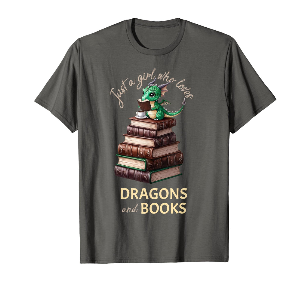 Librarian Bibliophile Dragon Coffee I T-Shirt - Novelty Apparel for Adults - T-Shirt, Sweatshirt, Hoodie