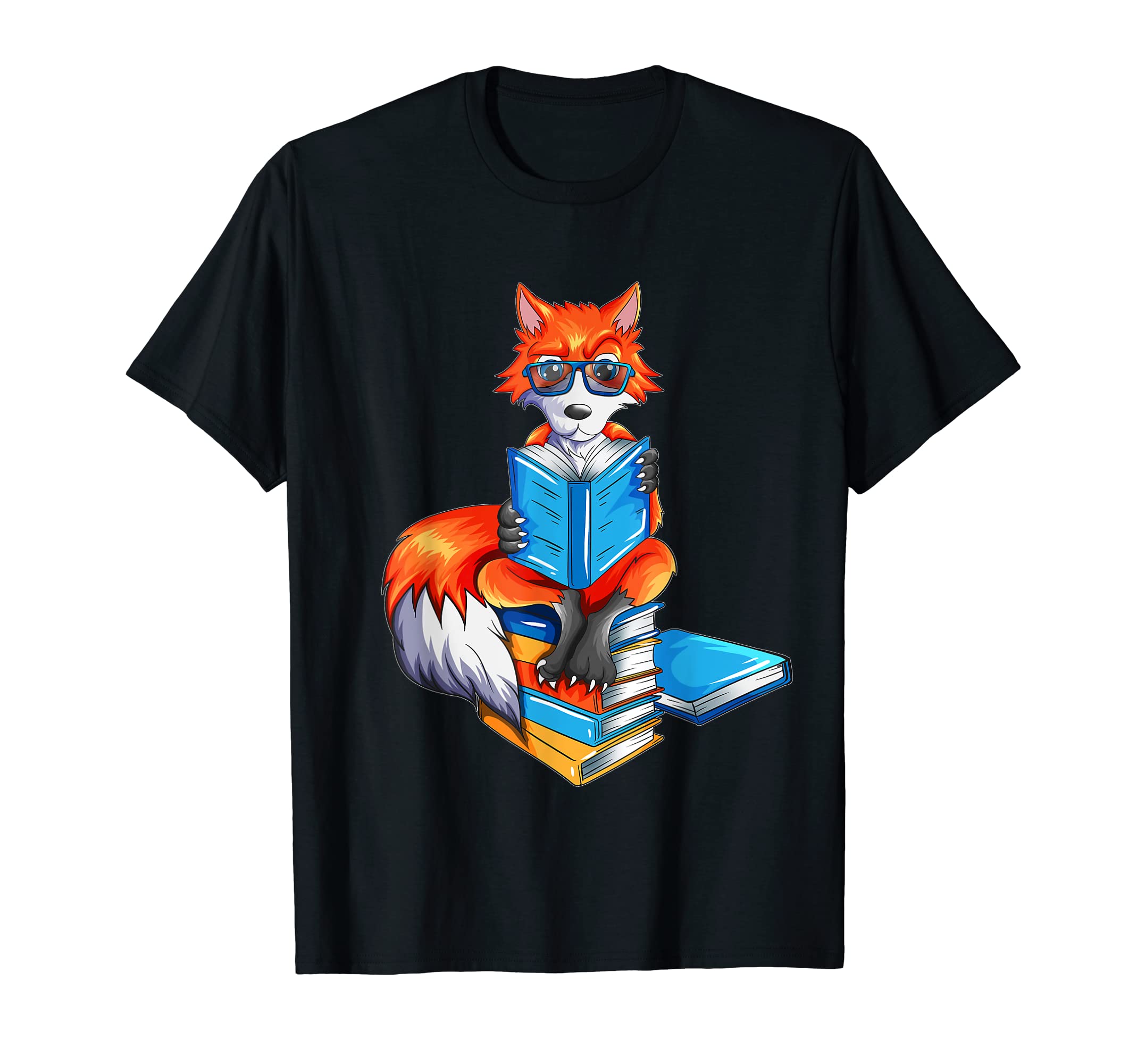 Fox Nerd Reading Books Bookworm T-Shirt - Trendy Graphic for Adults - T-Shirt, Sweatshirt, Hoodie