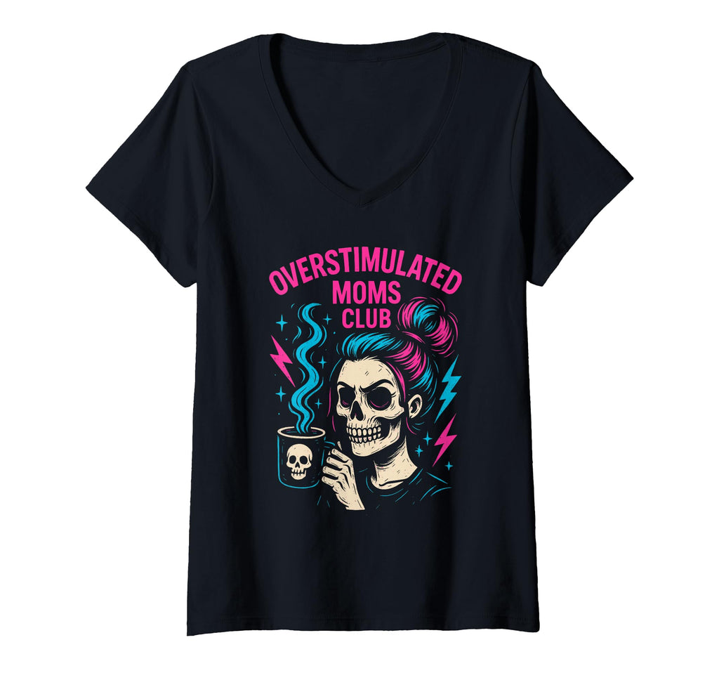 Groovy Overstimulated Moms Club T-Shirt - Casual Everyday Wear Unisex - T-Shirt, Sweatshirt, Hoodie