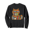 Cat Books Reading Lover Sweatshirt - Casual Everyday Wear Men Women - T-Shirt, Sweatshirt, Hoodie