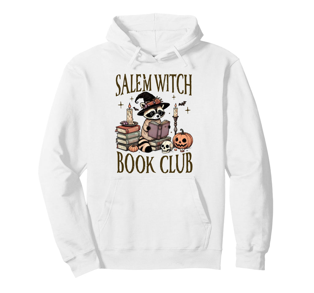 Salem Witch Book Club Funny Raccoon Hoodie - Trendy Graphic Men Women - T-Shirt, Sweatshirt, Hoodie