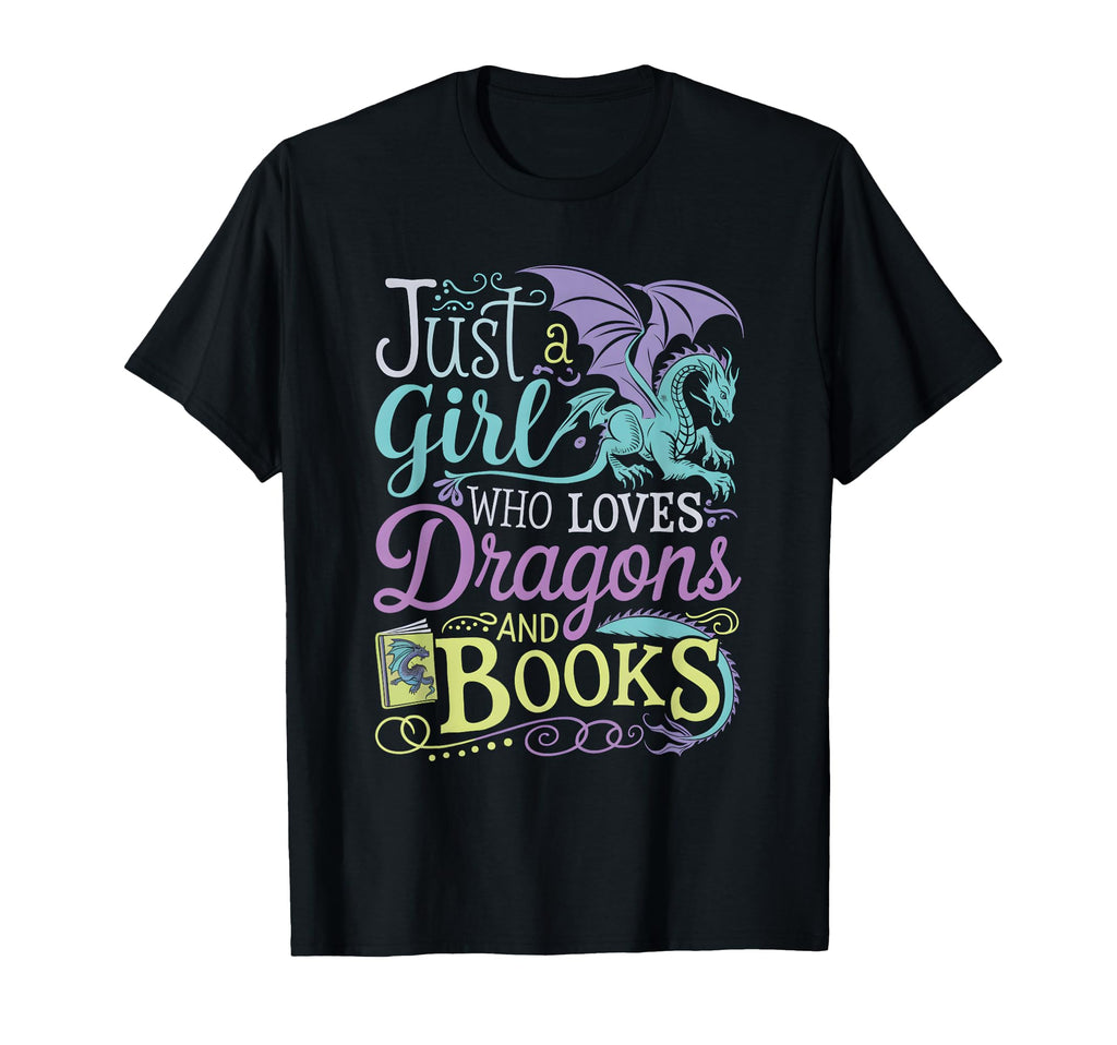 Just Who Loves Dragons And Books T-Shirt - Graphic Print Men Women - T-Shirt, Sweatshirt, Hoodie
