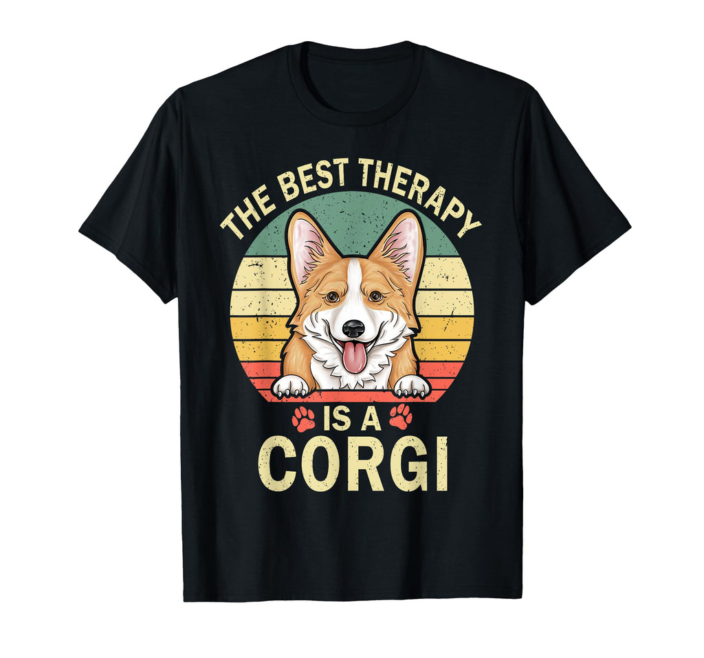 Best Therapy Is Corgi Dad Mom Dog Paw T-Shirt - Unique Graphic for Adults - T-Shirt, Sweatshirt, Hoodie
