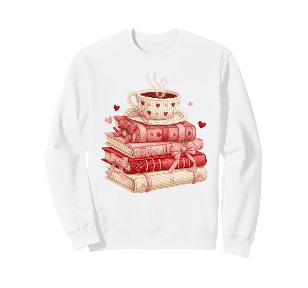 Valentines Book Coffee Lover Latch Sweatshirt - Minimalist Print Unisex - T-Shirt, Sweatshirt, Hoodie