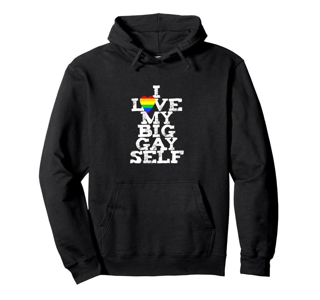 Rainbow Heart I Love My Big Gay Self Hoodie - Trendy Graphic Men Women - T-Shirt, Sweatshirt, Hoodie