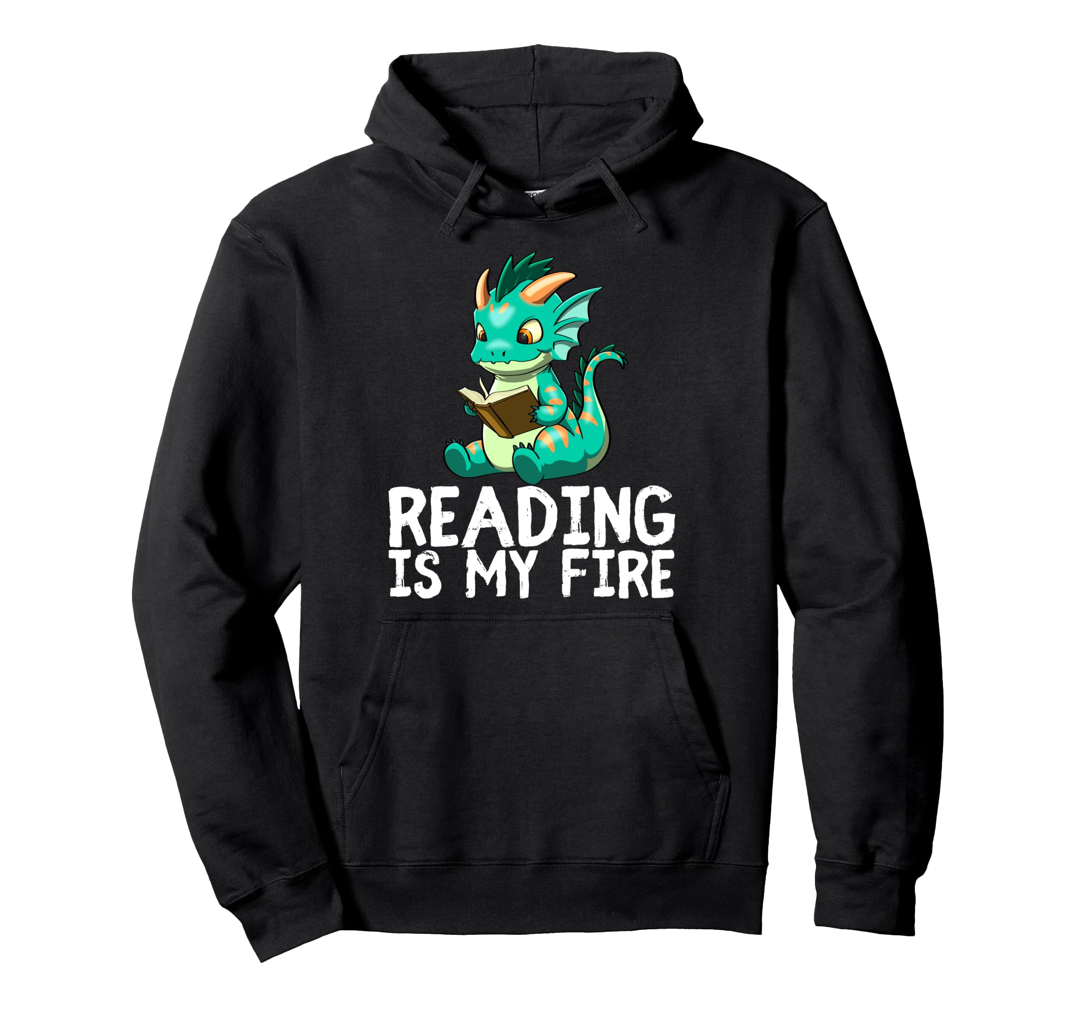 Dragon Reading Book Worm Nerd School Read Hoodie - Novelty Apparel Unisex - T-Shirt, Sweatshirt, Hoodie
