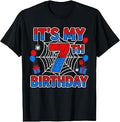 Its My 7th Birthday Boy 7 Year Old Spider Web Birthday Party T-Shirt Unisex T-shirt, Sweatshirt, Hoodie, Long Sleeve Tee - T-Shirt, Sweatshirt, Hoodie