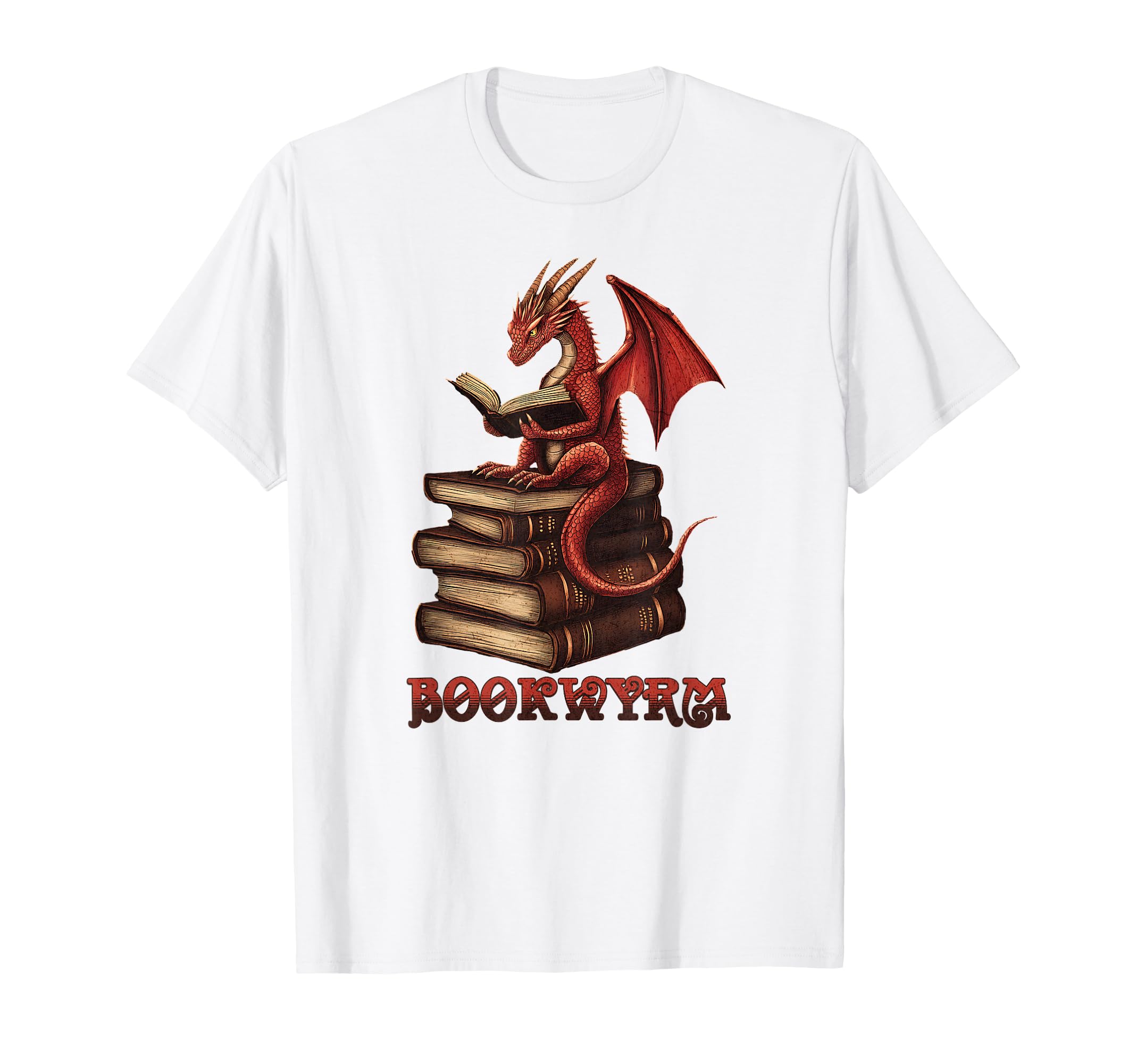 Bookworm Book Dragon T-Shirt - Minimalist Print for Adults - T-Shirt, Sweatshirt, Hoodie