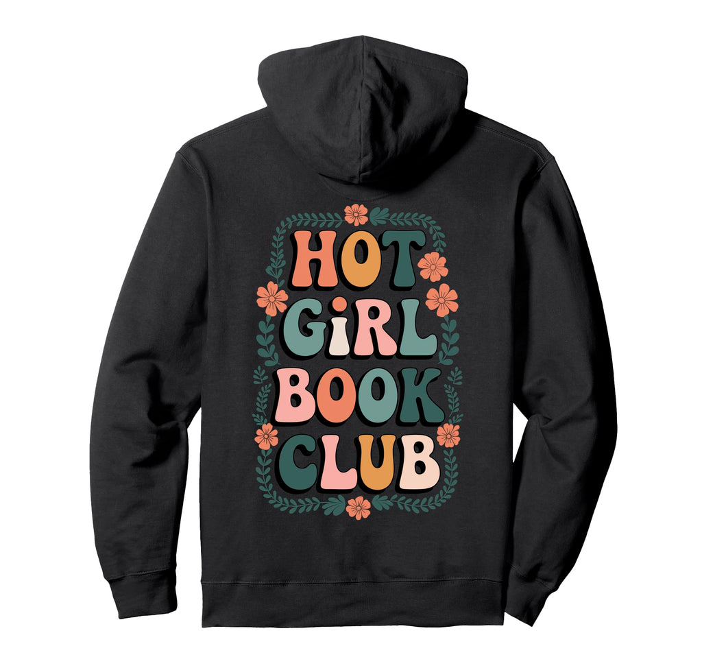 Hot Book Club Floral Aesthetic Hoodie - Minimalist Print for Adults - T-Shirt, Sweatshirt, Hoodie