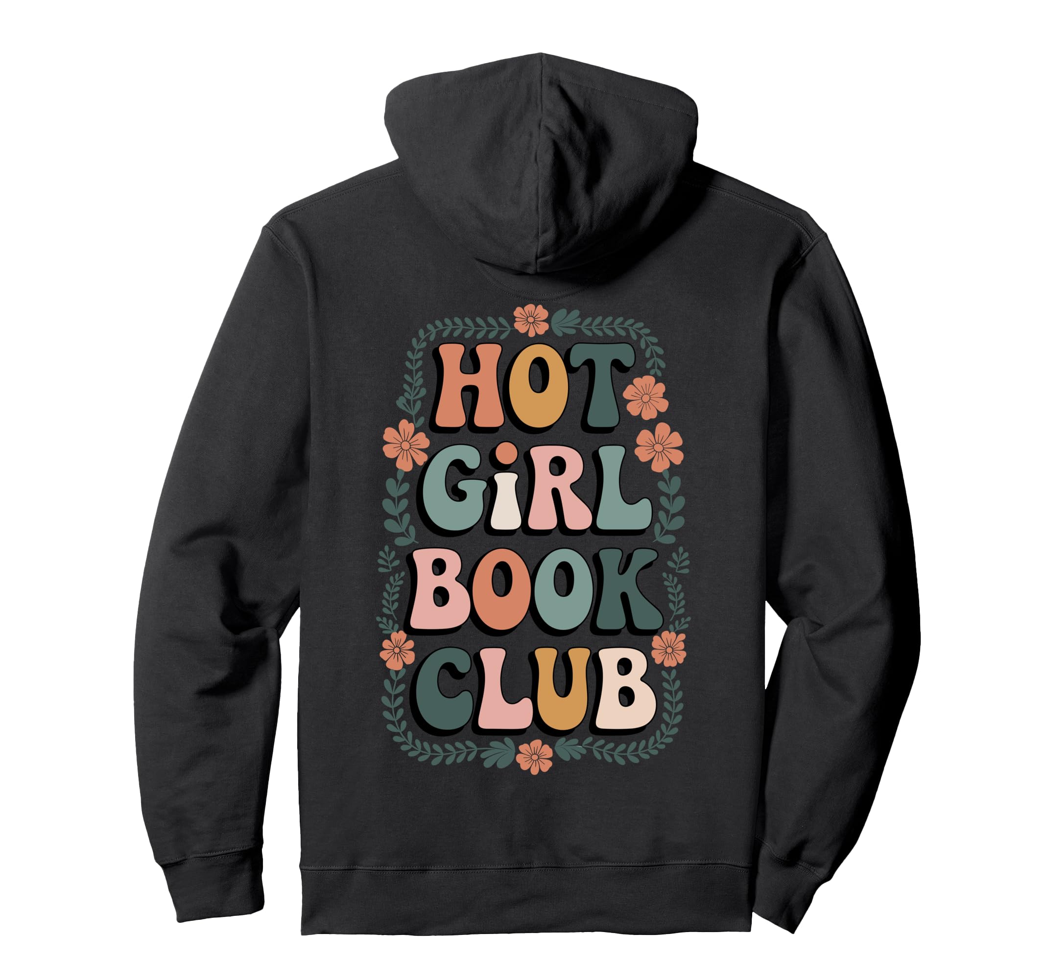 Hot Book Club Floral Aesthetic Hoodie - Minimalist Print for Adults - T-Shirt, Sweatshirt, Hoodie