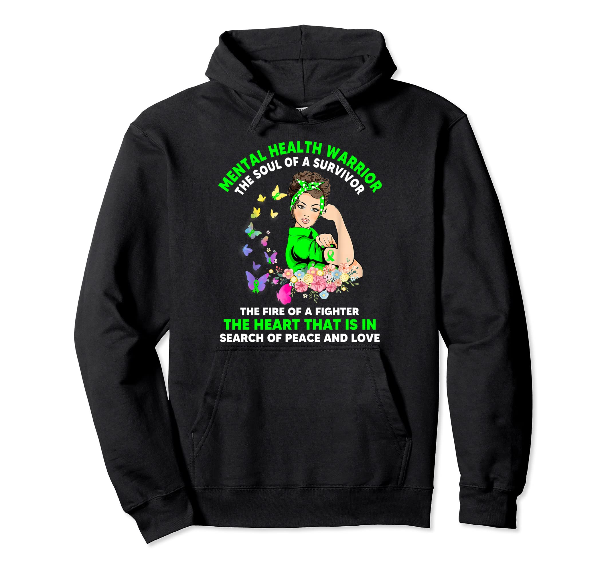 Butterfly Mental Health Awareness Hoodie - Streetwear Style for Adults - T-Shirt, Sweatshirt, Hoodie