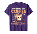 Mental Health Anxiety Running Coffee T-Shirt - Unique Graphic Men Women - T-Shirt, Sweatshirt, Hoodie