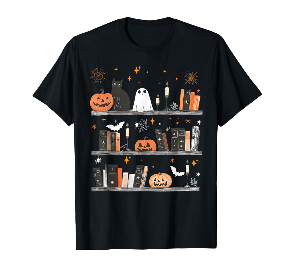 Halloween Library Ghost Books T-Shirt - Casual Everyday Wear for Adults - T-Shirt, Sweatshirt, Hoodie