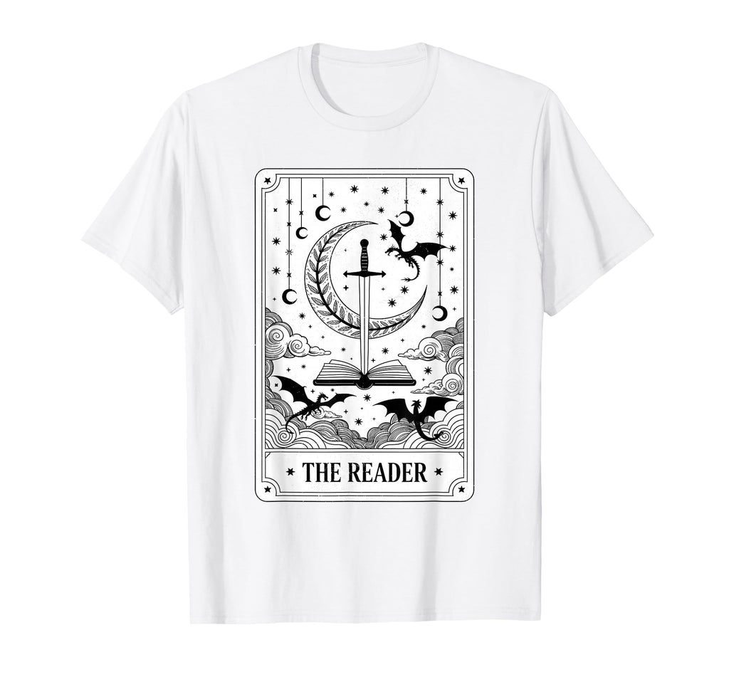 Reader Tarot Card Bookworm Books Lover T-Shirt - Minimalist Print Unisex - T-Shirt, Sweatshirt, Hoodie