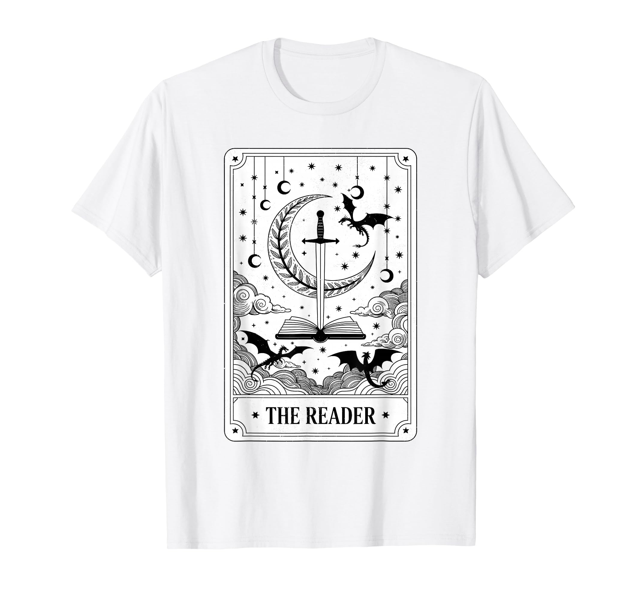 Reader Tarot Card Bookworm Books Lover T-Shirt - Minimalist Print Unisex - T-Shirt, Sweatshirt, Hoodie