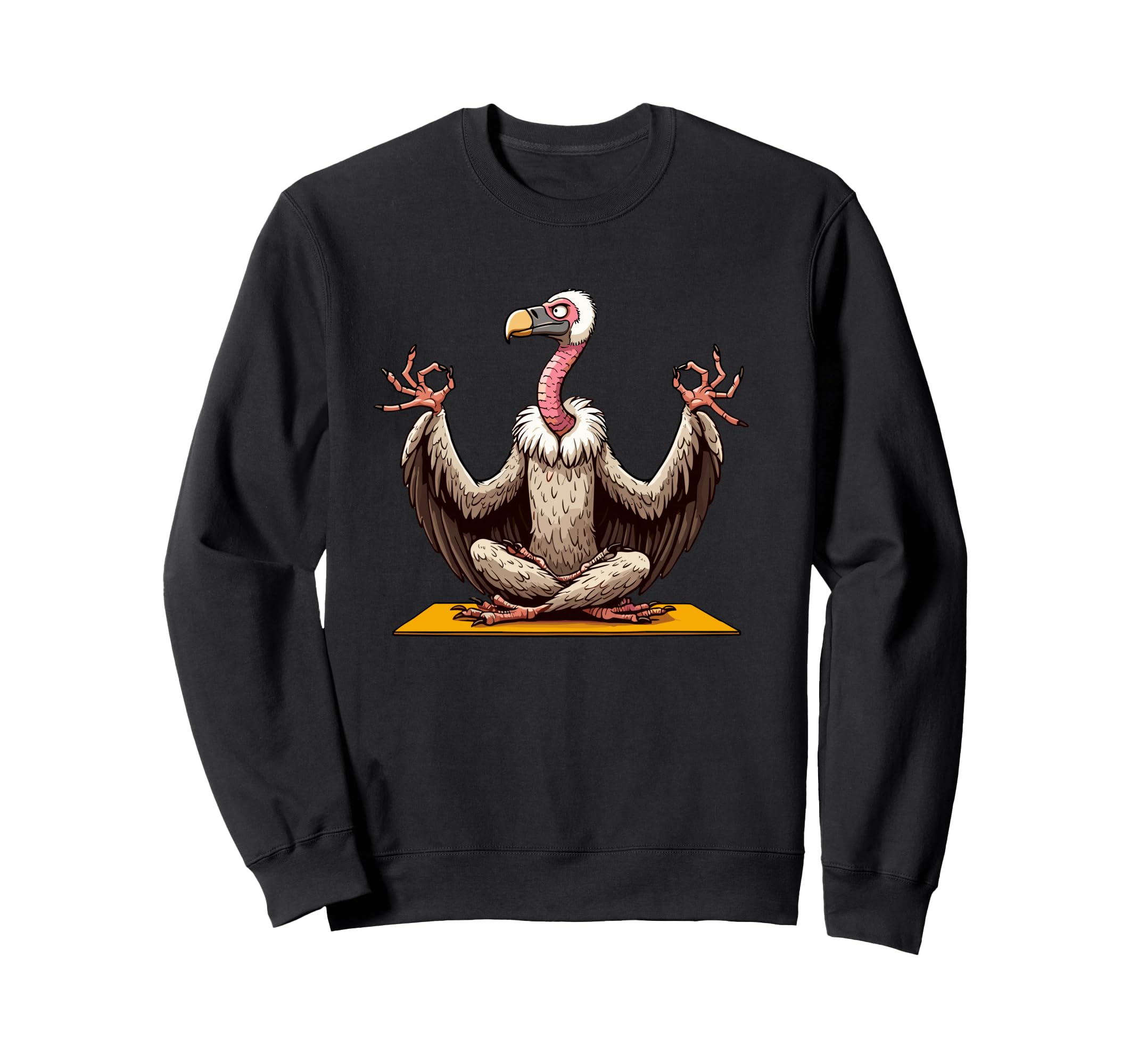 Meditation Vulture Yoga Pose Relaxing Sweatshirt - Custom Art Print Unisex - T-Shirt, Sweatshirt, Hoodie