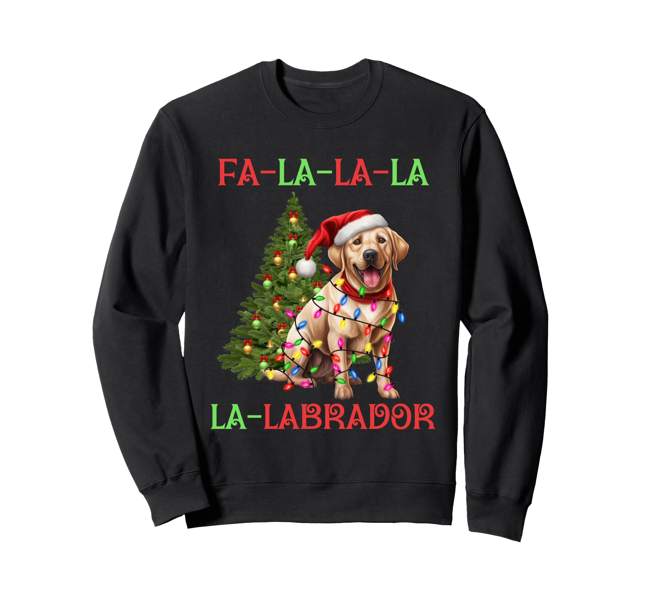 Fa La Labrador Retriever Dog Lights Sweatshirt - Graphic Print for Adults - T-Shirt, Sweatshirt, Hoodie