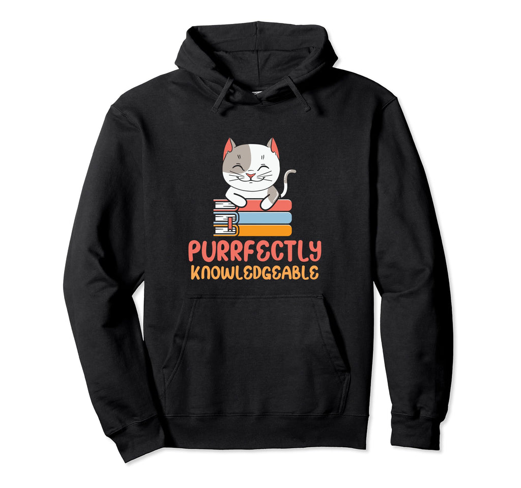 Book Lover Nerd Librarian Cat School Hoodie - Streetwear Style Unisex - T-Shirt, Sweatshirt, Hoodie
