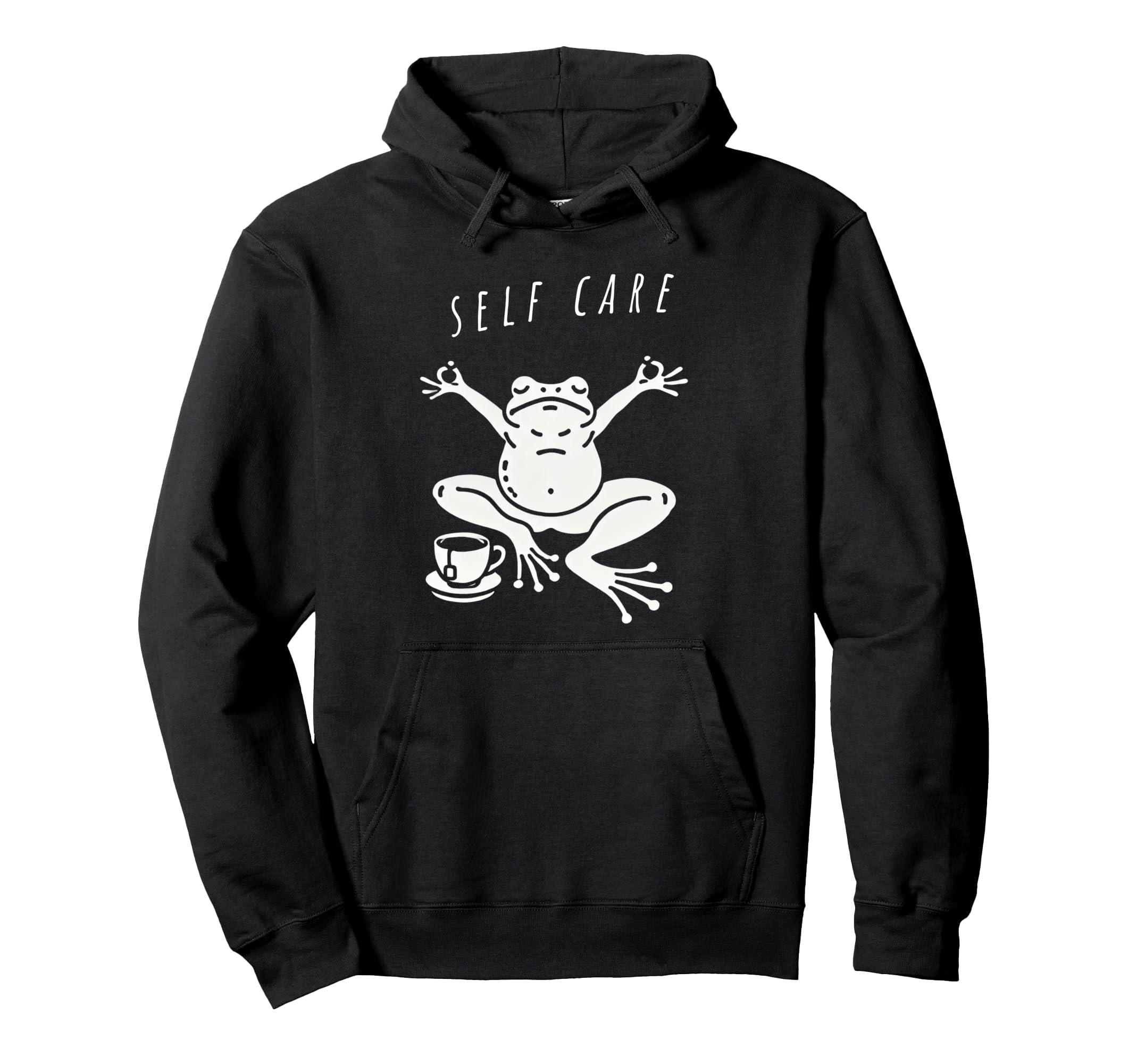 Self Care Frog Funny Vibe Spiritual Hoodie - Custom Art Print Men Women - T-Shirt, Sweatshirt, Hoodie
